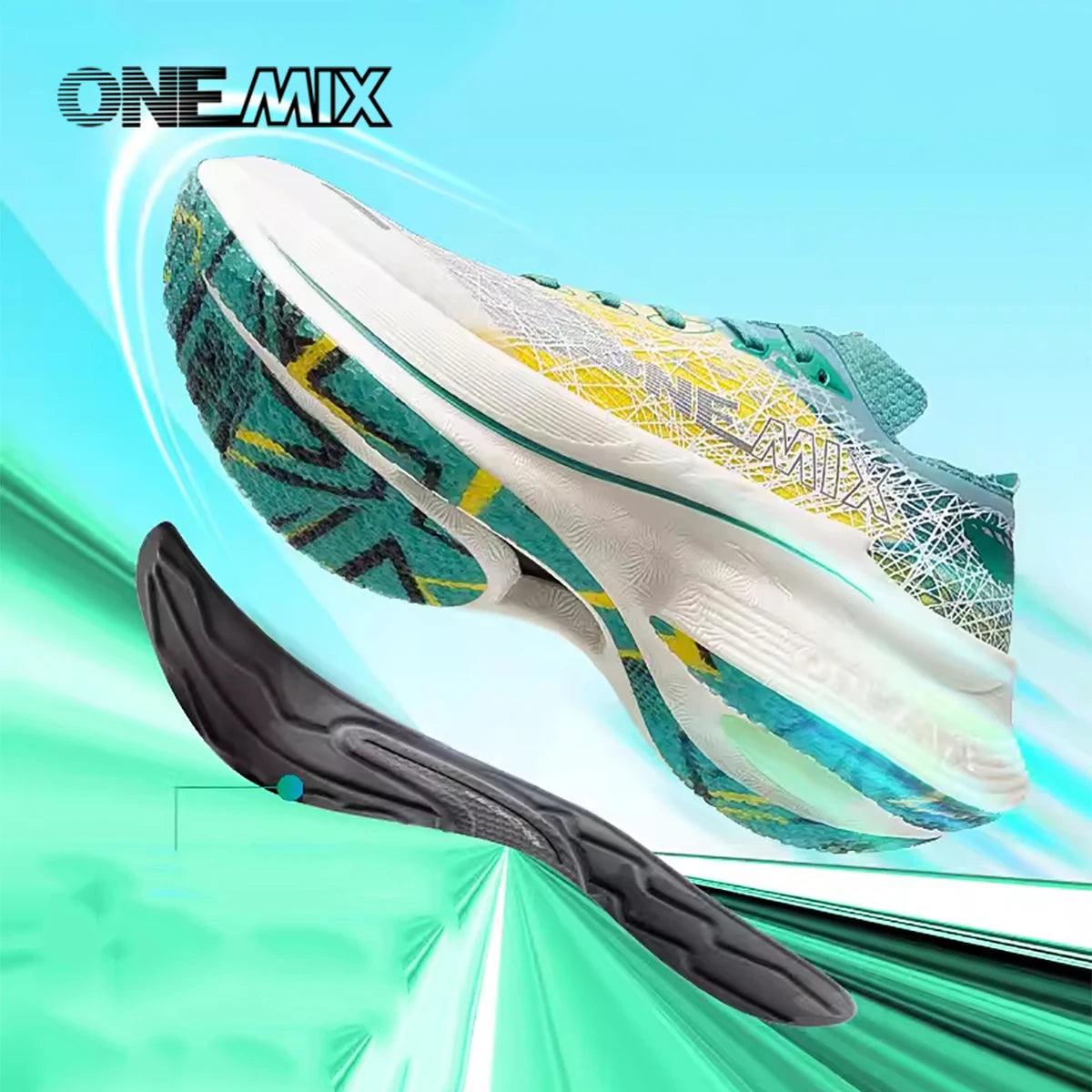 Zapatillas ONEMIX Running Hombre con Placa de Carbono – Ultraligeras, Amortiguación y Rebote