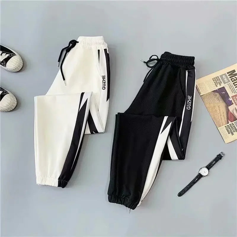 Pantalones de chándal holgados de cintura alta y pierna recta para mujer, pantalones informales nuevos para Primavera/otoño 2023