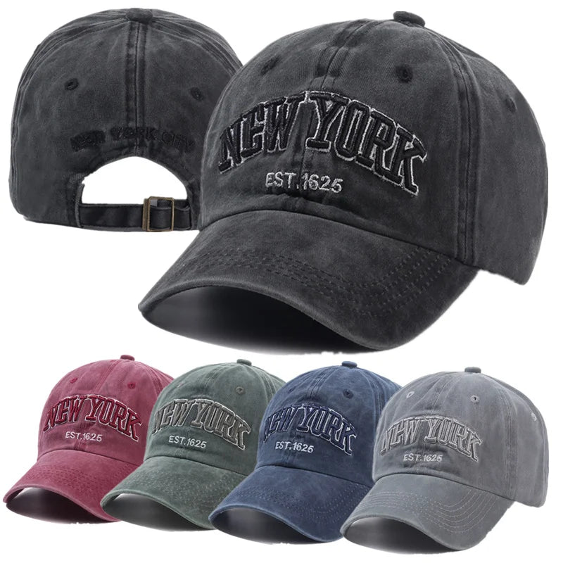 Gorra de Béisbol Nueva York Bordada – Estilo Casual y Urbano | Snapback Ajustable Lavado Vintage para Hombre y Mujer