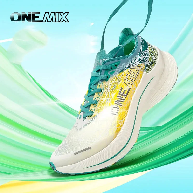 Zapatillas ONEMIX Running Hombre con Placa de Carbono – Ultraligeras, Amortiguación y Rebote