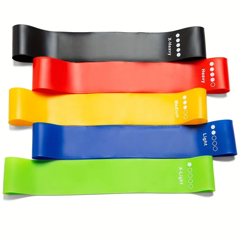 5 Bandas Elásticas de Resistencia para Ejercicio, Piernas, Brazos, Glúteos, Yoga y Pilates