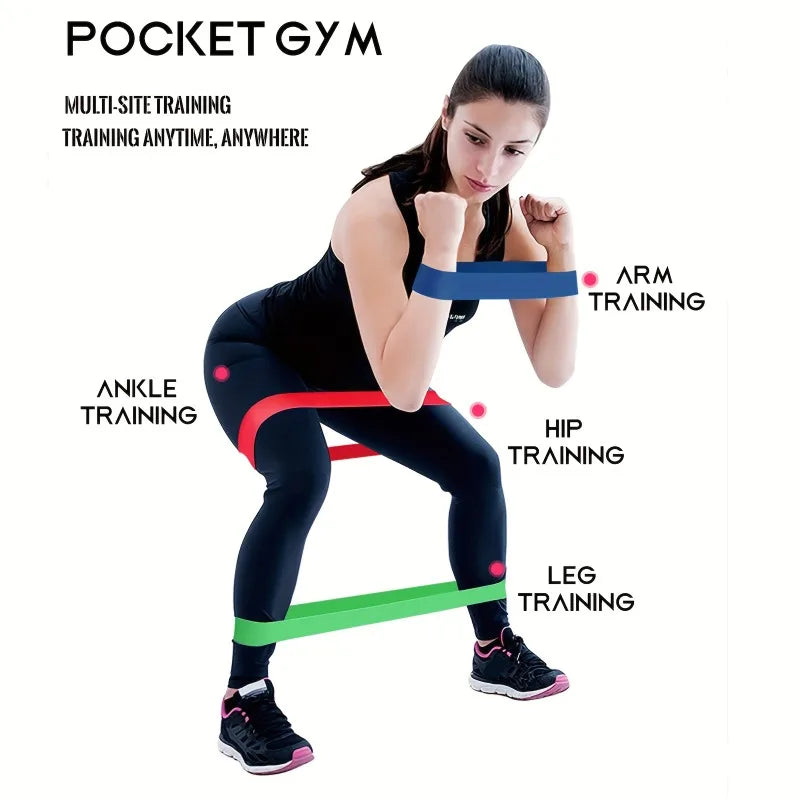 5 Bandas Elásticas de Resistencia para Ejercicio, Piernas, Brazos, Glúteos, Yoga y Pilates