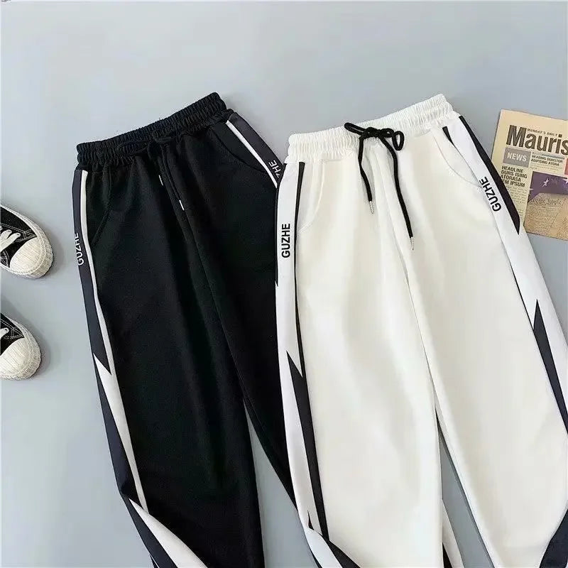 Pantalones de chándal holgados de cintura alta y pierna recta para mujer, pantalones informales nuevos para Primavera/otoño 2023