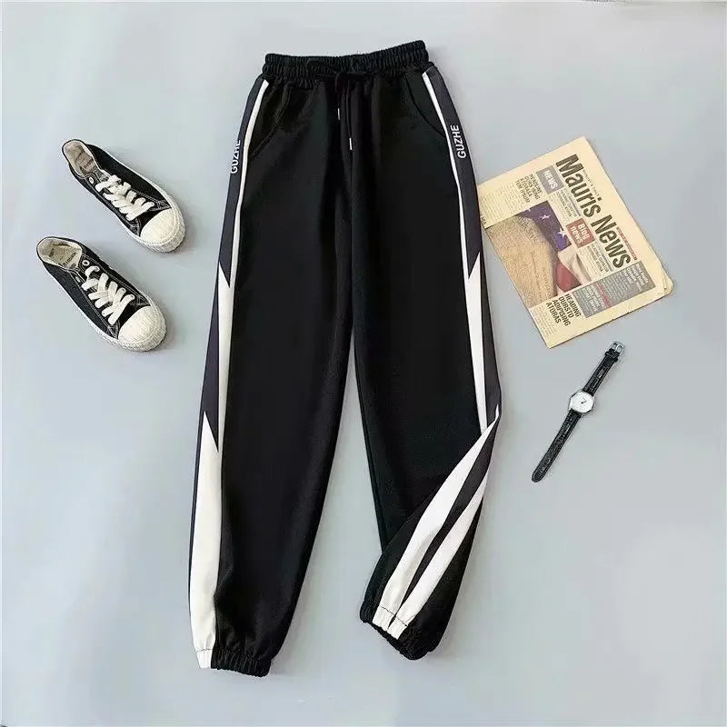 Pantalones de chándal holgados de cintura alta y pierna recta para mujer, pantalones informales nuevos para Primavera/otoño 2023