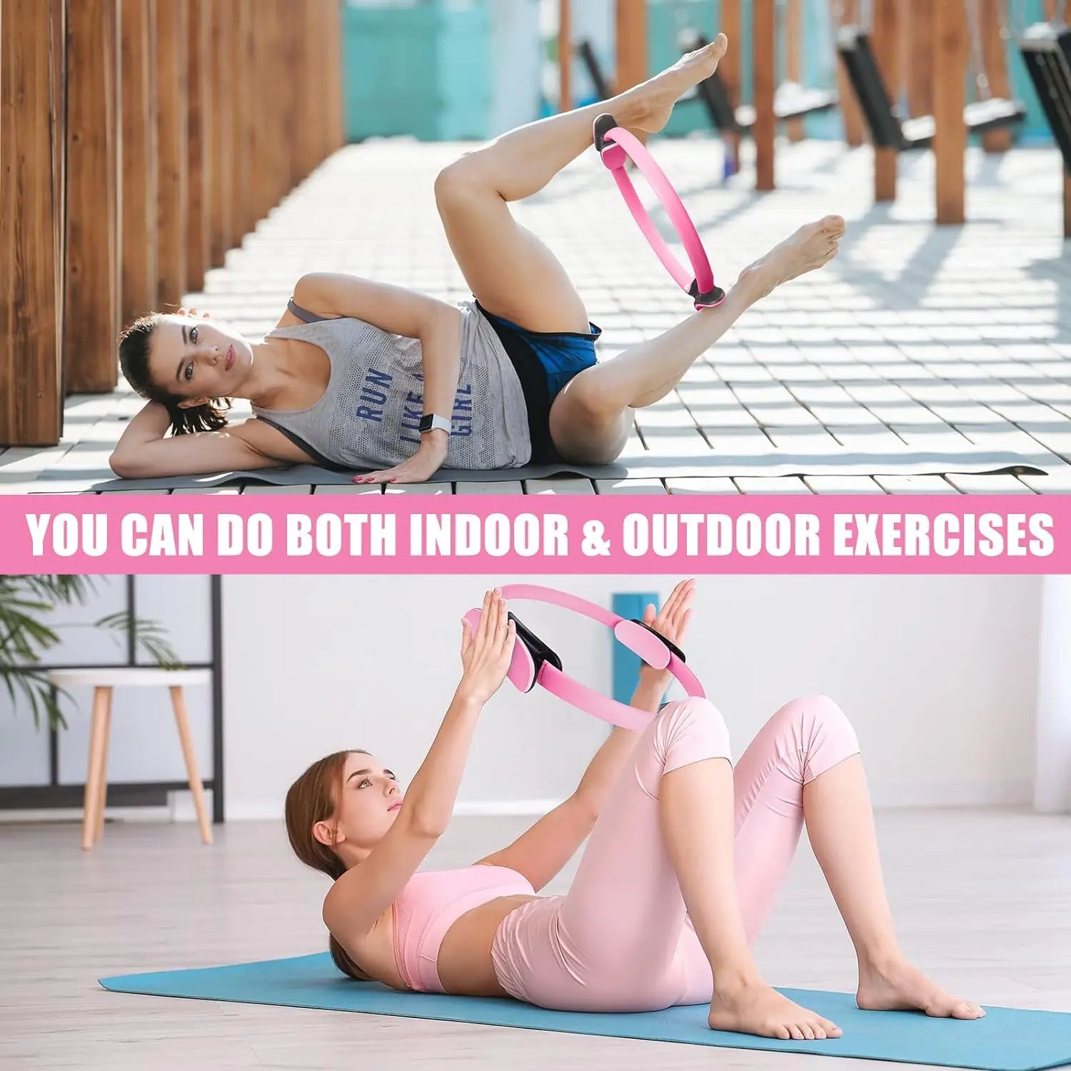 Aro de Pilates Fitness para Tonificar Piernas, Glúteos y Abdomen – Yoga, Resistencia, Casa