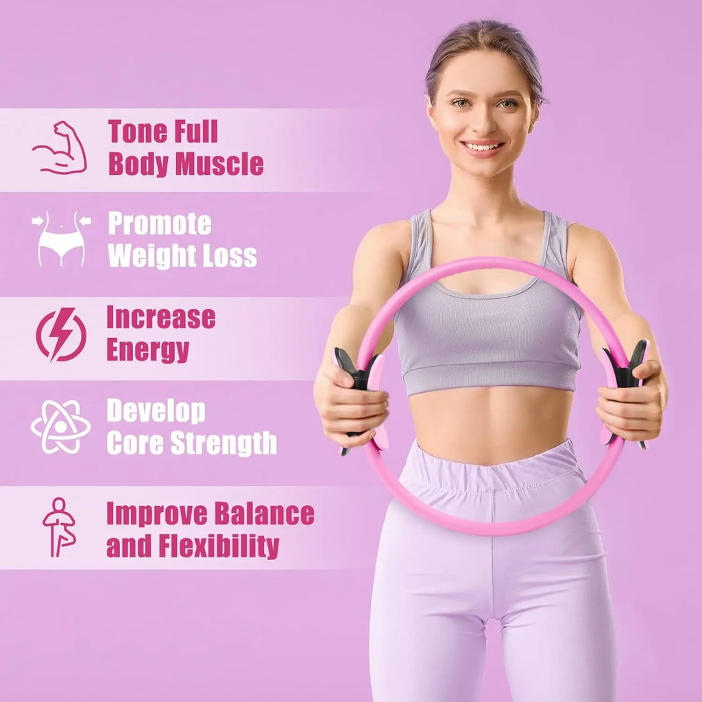 Aro de Pilates Fitness para Tonificar Piernas, Glúteos y Abdomen – Yoga, Resistencia, Casa