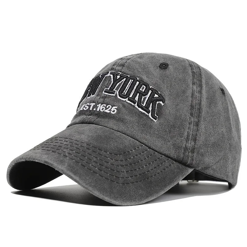 Gorra de Béisbol Nueva York Bordada – Estilo Casual y Urbano | Snapback Ajustable Lavado Vintage para Hombre y Mujer