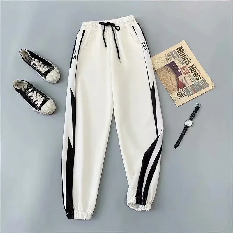 Pantalones de chándal holgados de cintura alta y pierna recta para mujer, pantalones informales nuevos para Primavera/otoño 2023